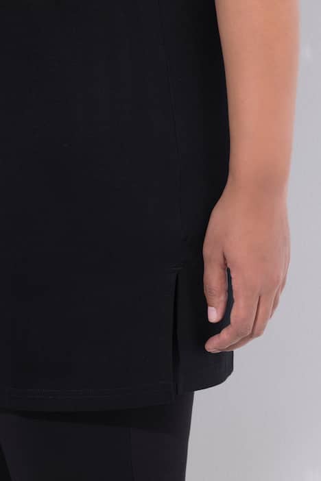 Longshirt, A-Linie, V-Ausschnitt, Flügel-Halbarm