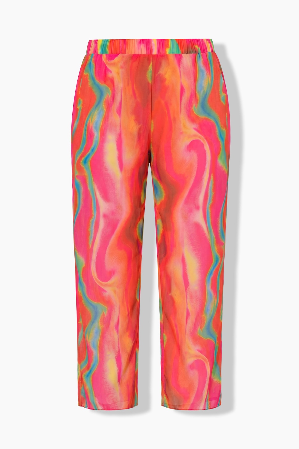 Palazzohose, Wellenmuster, weites Bein, Elastikbund