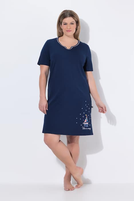 Bigshirts, set van 2, boot, tuniek-/V-hals, korte mouwen