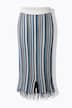 Eco Cotton Striped Openwork Knit Skirt