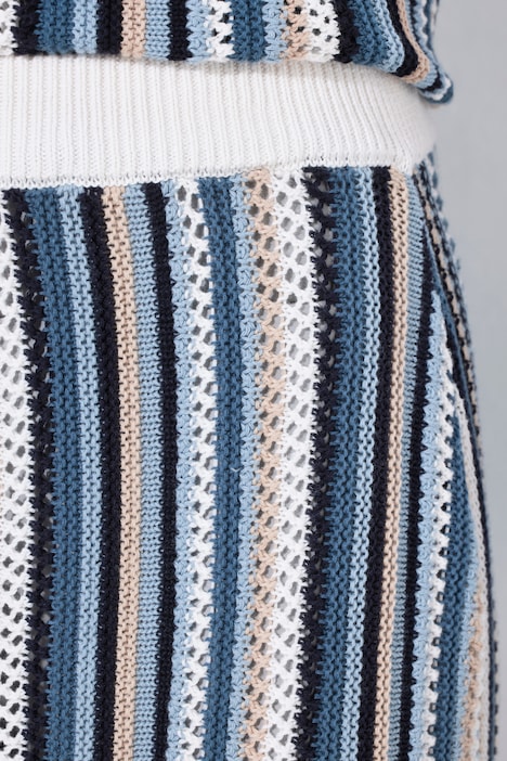 Strickrock, Ajourstreifen, Fransen, Elastikbund
