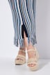 Eco Cotton Striped Openwork Knit Skirt