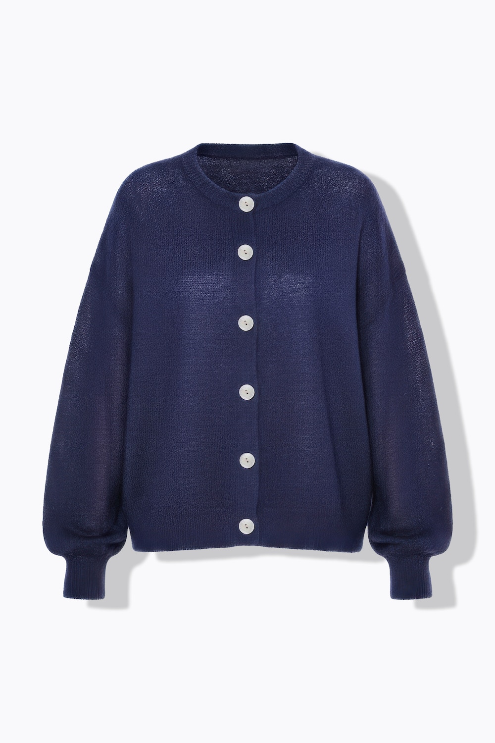 Stora storlekar Stickad kofta, Dam, blå, storlek: 50/52, Syntetfibrer/Ull/Polyester, Studio Untold