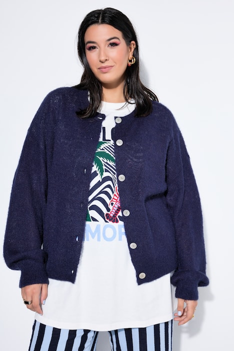 Strickjacke, Straight Shape, Kuschelstrick