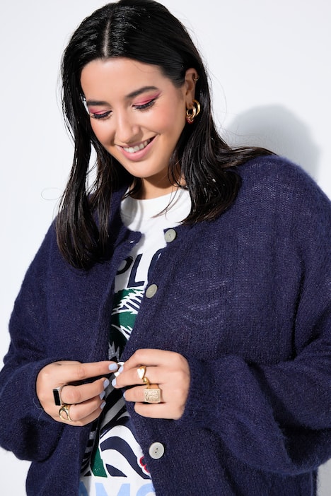 Strickjacke, Straight Shape, Kuschelstrick