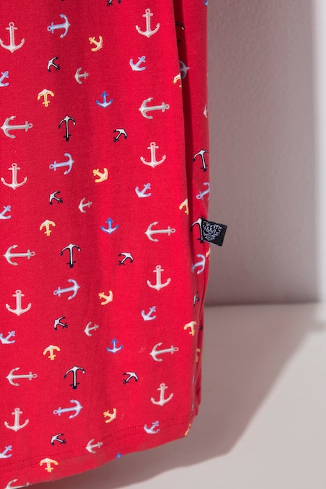 Nachthemd, Ankermuster, Rundhals, ärmellos