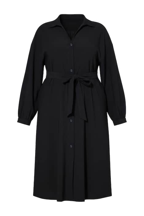 Košilové šaty, A střih, límeček, vázací pásek