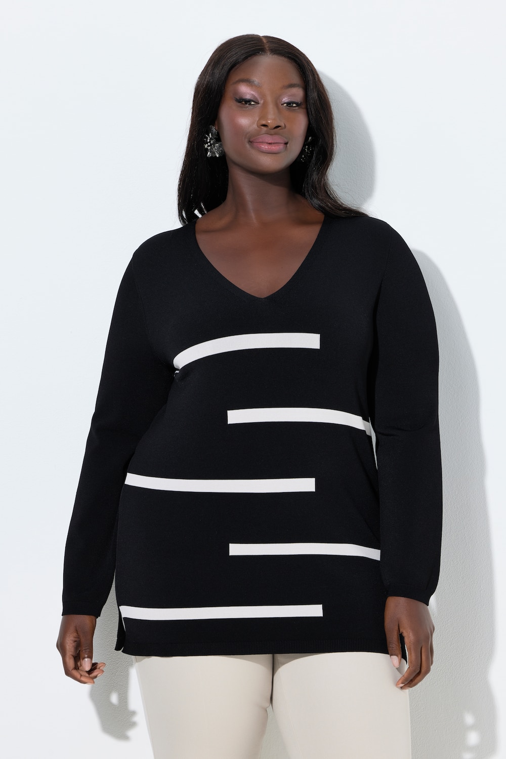 Große Größen Pullover, Damen, schwarz, Größe: 58/60, Viskose/Synthetische Fasern, Ulla Popken