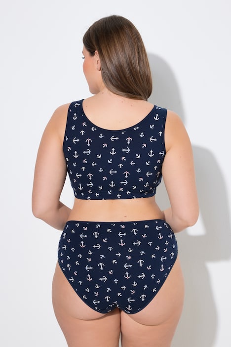 Bustiers, set van 2, ankerpatroon, ronde hals, biologische katoen