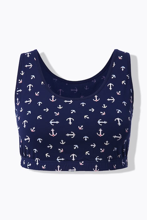 Bustiers, set van 2, ankerpatroon, ronde hals, biologische katoen