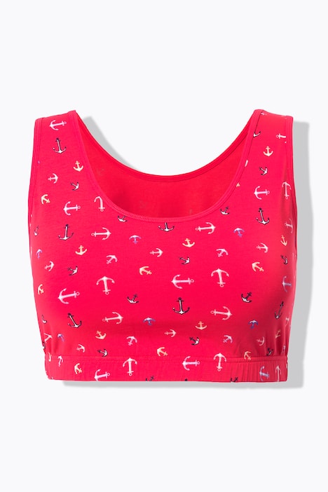 Bustiers, set van 2, ankerpatroon, ronde hals, biologische katoen