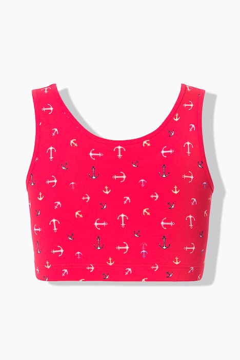 Bustiers, set van 2, ankerpatroon, ronde hals, biologische katoen