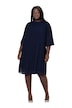 Plisované šaty, A střih, tunikový výstřih, 3/4 rukávy