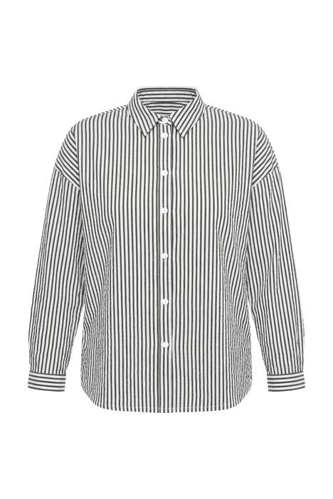 Košilová halenka, oversize, seersucker, pruhy