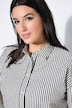 Skjortebluse, oversized i bæk og bølge med striber