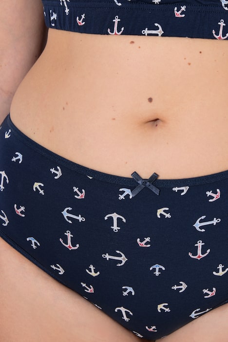 Midislips, 5er-Pack, Anker/ einfarbig