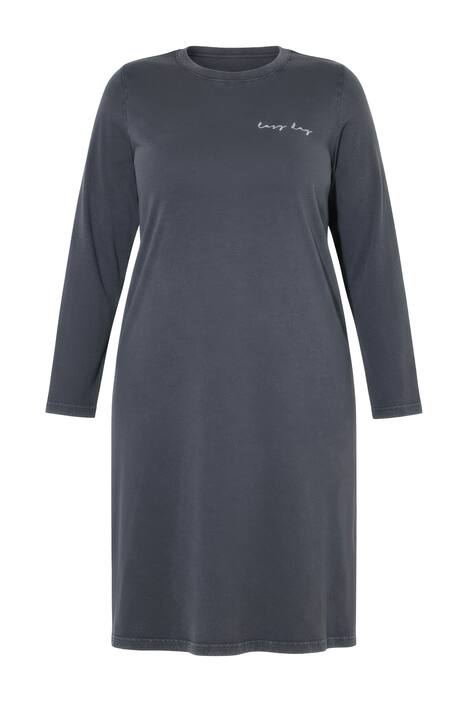 Žerzejové šaty, A střih, midi délka, potisk vpředu a vzadu