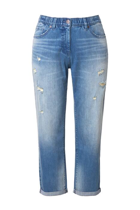 Boyfriend džíny, efekty opotřebení, pohodlný pas