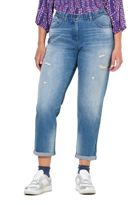 Boyfriend džíny, efekty opotřebení, pohodlný pas