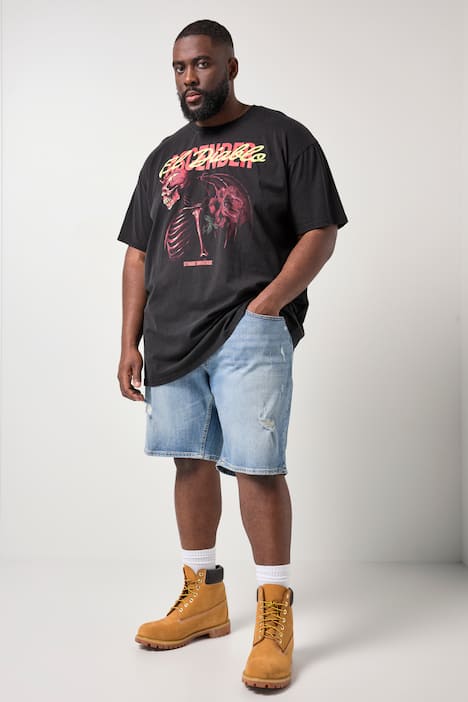 STHUGE Jeans-Bermuda Bauchfit, 5-Pocket, Baggy Fit, bis Gr. 72