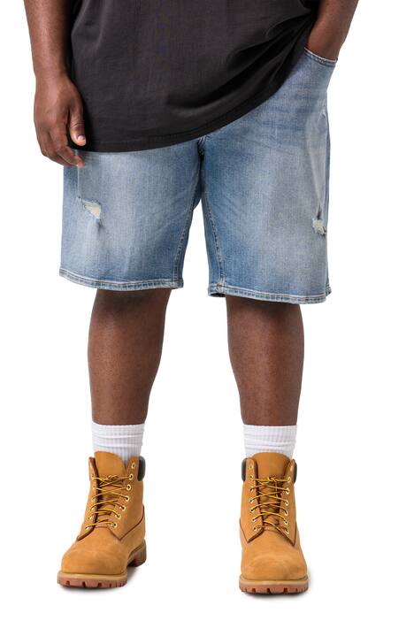 Džínové bermudy STHUGE, břišní střih, 5 kapes, Baggy střih, do velikosti 72