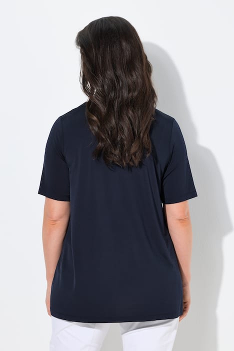 Slinky shirt, met print, A-lijn, V-hals, korte mouwen