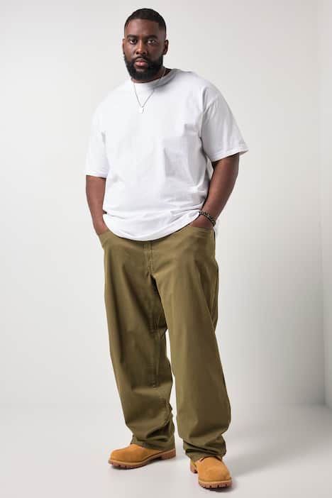 STHUGE Hose, extra weiter Baggy Fit, Twill, 5-Pocket, bis 72