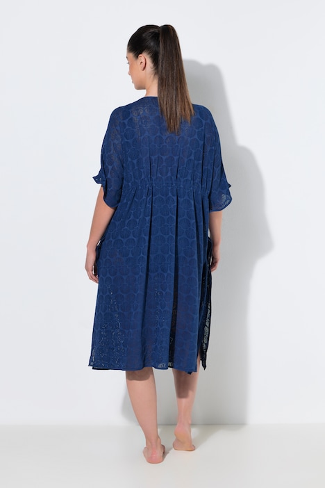 Kaftan, Muscheln, V-Ausschnitt, Satinband