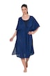 Kaftan, vzor mušlí, V-výstřih, saténová stuha