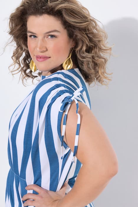 Maglia a tunica senza maniche con righe e scollo a tunica