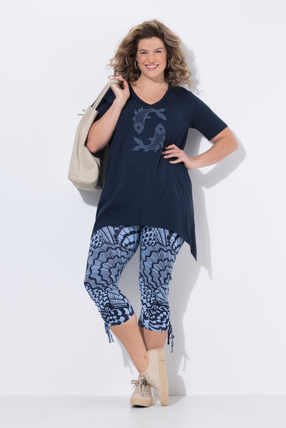 T-shirt, vis, A-lijn, ronde hals, korte mouwen, biologisch katoen