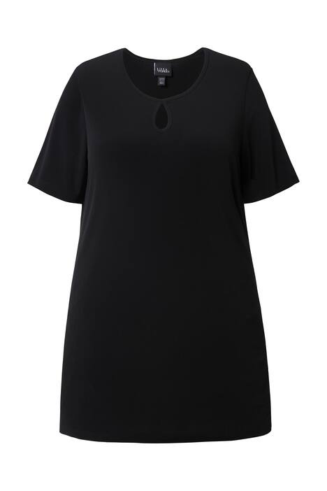 Dlouhé tričko, rozparek, A střih, kulatý výstřih, krátké rukávy