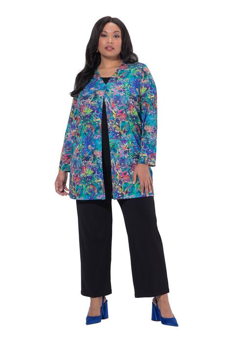 Žerzejová bunda, A střih, výstřih do V, dlouhé rukávy