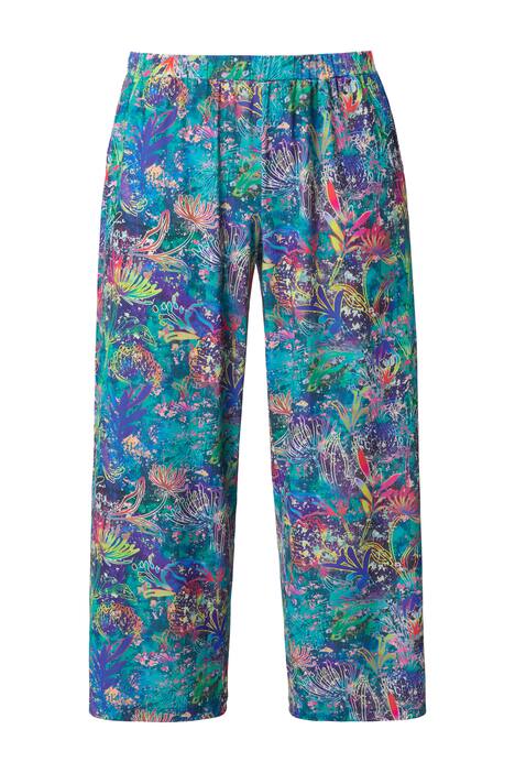 7/8 žerzejové kalhoty, široké, rovné nohavice, elastický pas