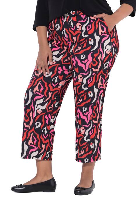 7/8 žerzejové kalhoty, zebra vzor, široké nohavice, elastický pas