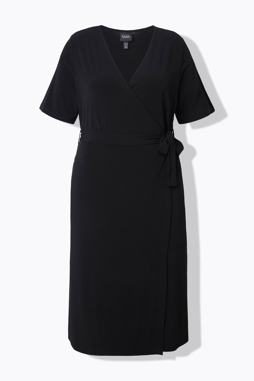 Stora storlekar Omlottklänning, Dam, svart, storlek: 62/64, Polyester, Ulla Popken