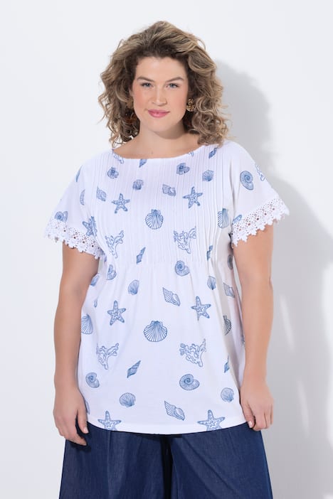 T-shirt, biesjes, boothals, mouwloos, biologisch katoen