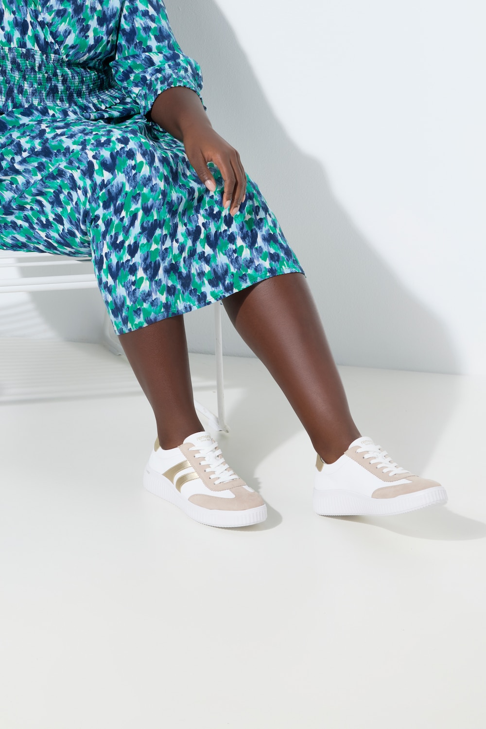 Remonte læder-sneaker, lædermix, udskiftelig indersål, bredde H