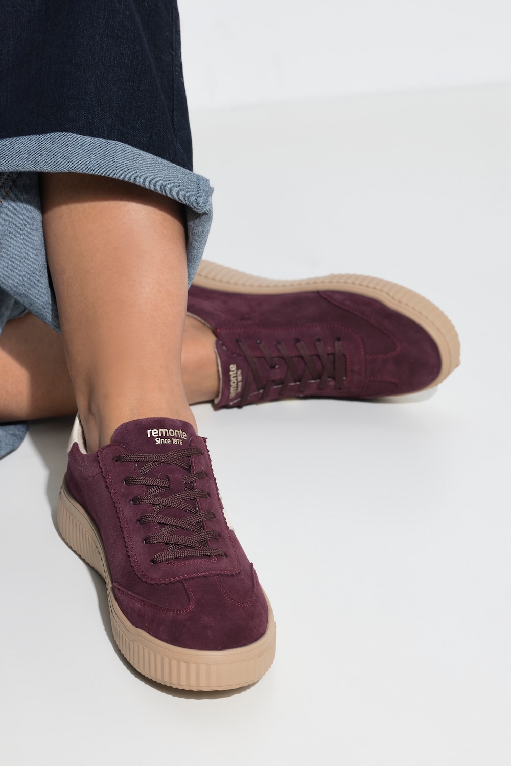 Remonte Leder-Sneaker, Ledermix, Wechselfussbett, Weite H