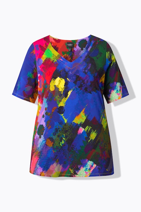 Maglia in tessuto fluente con scollo a cuore e mezze maniche