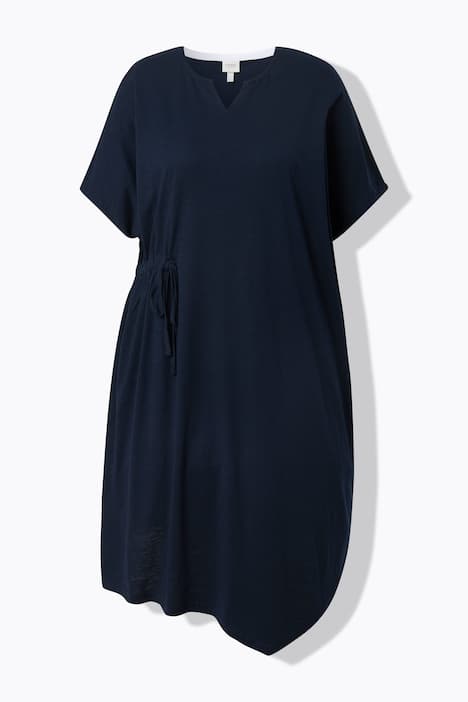 Midikleid, Tunika-Ausschnitt, Halbarm, Biobaumwolle