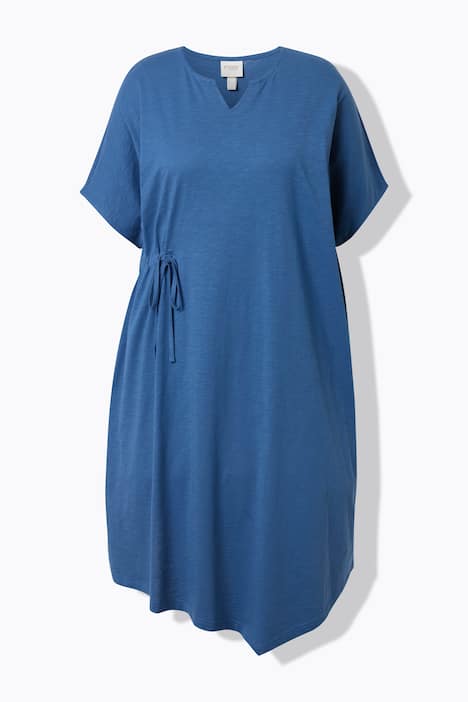 Midikleid, Tunika-Ausschnitt, Halbarm, Biobaumwolle