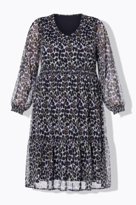 Midikleid, A-Line, doppellagig, Leo, Saumvolant