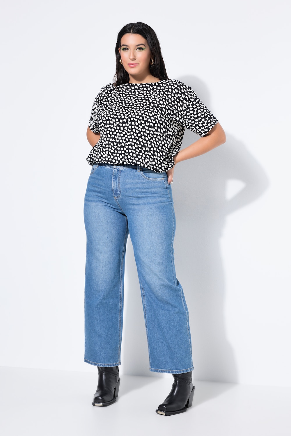 Jeans, Wide Legs, HighWaist, extraweich, 5-Pocket