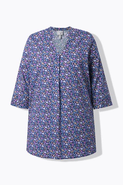 Tuniek, paisley-patroon, V-hals, 3/4-mouwen