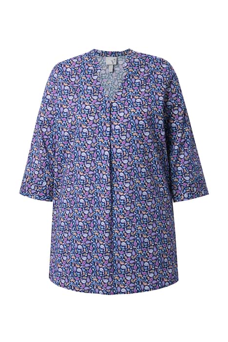 Tunika, kašmírový vzor, výstřih do V, 3/4 rukávy