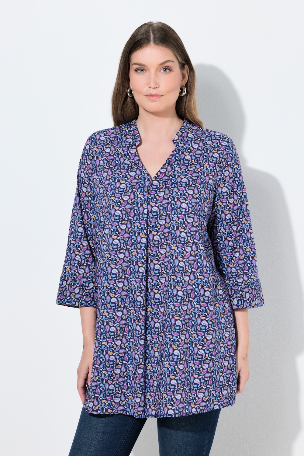 Große Größen Tunika, Damen, blau, Größe: 62/64, Baumwolle/Viskose, Ulla Popken