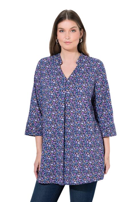 Tunika, kašmírový vzor, výstřih do V, 3/4 rukávy