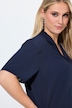 Boxy-Bluse, kurz, Reverskragen, Halbarm