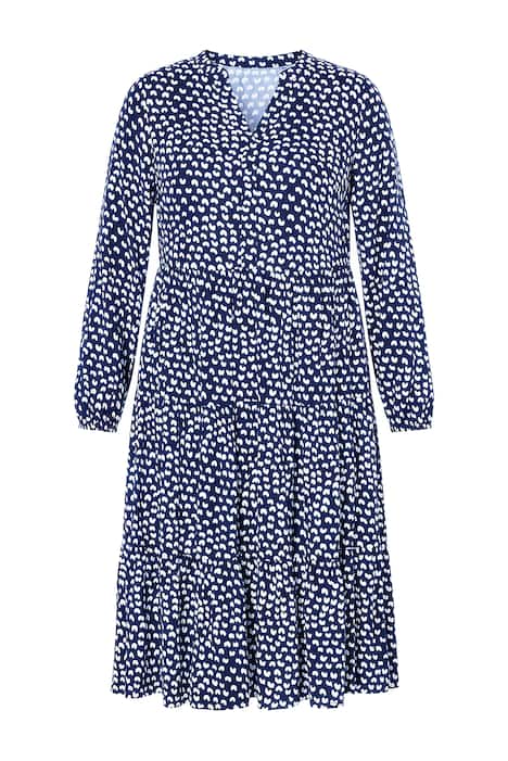 Maxi šaty, A střih, potisk Black&White